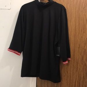 Eloquii black mock blouse